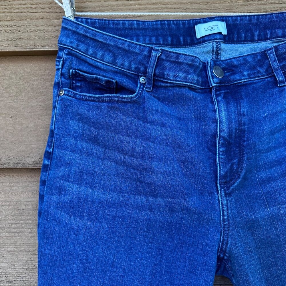 LOFT Outlet Womens Blue Denim Curvy Bootcut Jeans Size 14 - Picture 8 of 13